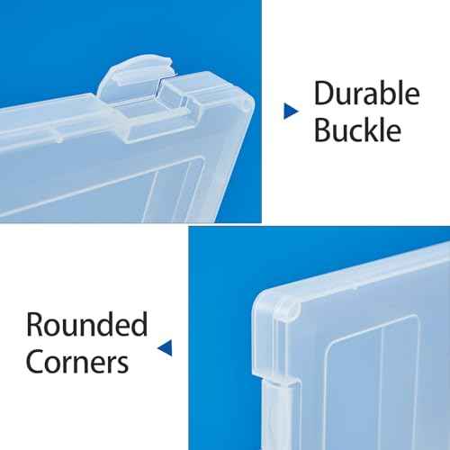 6 Pack A4 Paper Storage Box, 8.5 x 11 Project Case for US letter, Thick Scrapbook Storage Box Craft Storage Box Art Supplies Storage and Organization, Board Game Storage and Organizers