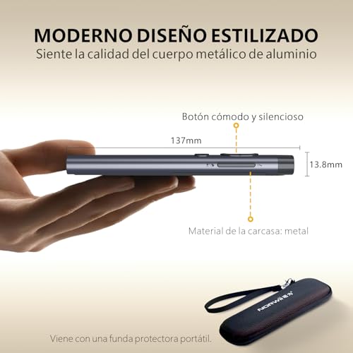 Norwii N97s TV Screen Presentation Clicker for powerpoint presentations, powerpoint clicker, Presentation Remote, Bluetooth Wireless Presenter, Digital Pointer for TV Screen Under Win/Mac