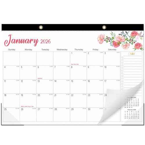 Tcamp 2026 Calendar - 18 Months Desk Calendar 2026-2027 from January 2026 to June 2027, Large 17" x 12" Wall Calendar with Julian Dates, Desk Planner for Home School Office Desktop, Christmas Gifts