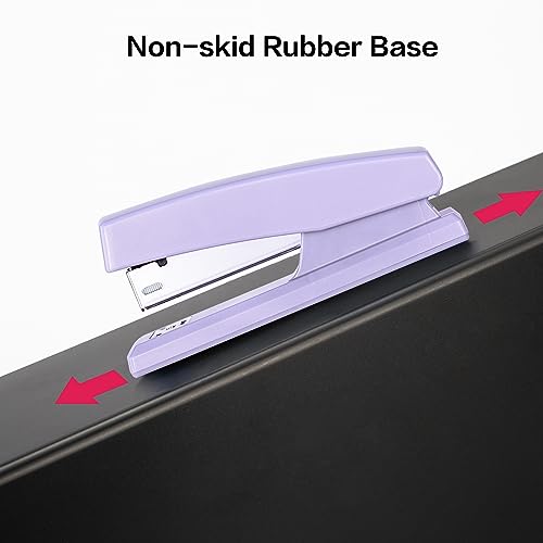 Deli Purple Desktop Stapler A6-Purple with 640 Staples, 25 Sheet Capacity