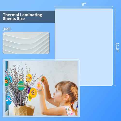 Thermal Laminating Sheets, 9¡± x 11.5¡± Laminating Sheets, 3 Mil Thickness Clear Laminating Pouches, Compatible Thermal Laminators, 500 Packs.