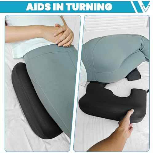 4.5" Donut Pillow for Tailbone Pain, 100% Memory Foam Bedsore Pressure Relief Pillow, Thick Anti Bedsore Cushion - T Shaped Opening Tailbone Pillow - Dark Grey