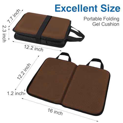 Gel Seat Cushion, Foldable Cushion for Office, Airplane Seats, Camping, Bleachers, Flights, Wheelchair, Commute-Portable Travel Cushions