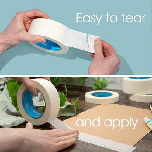 Spartan Industrial - 2" X 60 yd Wide Masking Tape for Painting, Drafting, Labeling, and More - 12 Home and Office Tape Rolls, 5.5 Mil