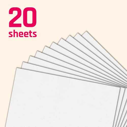 20 Sheets, 130 lb (350 gsm) - Thick Heavy White Cardstock, Heavyweight Cardboard Paper - 8.5 x 11 inches