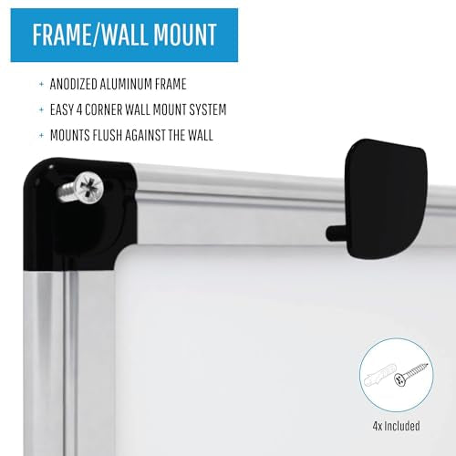 MasterVision 36W x 0.8H Inch 3-in-1 Monthly Dry-Erase Calendar Board for Office & Home