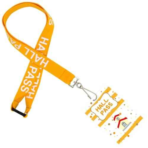 Ceiba Tree Sprinkles Style Hall Pass Lanyards ? Set of 6 (Hall, Office, Library, Nurse, Boy & Girl) with Breakaway Buckle for Students, Teachers & Office Supplies