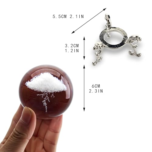 HDCRYSTALGIFTS 3D Lightning Cloud Crystal Paperweight with Stand 60mm - Feng Shui Decor