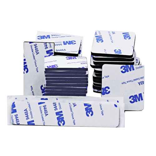 Super Sticky Double Sided Adhesive Pads,3mm Foam 50Pcs, Strong Double-sdied Sticky Foam Tape,2 Sided Way Black Rectangle 3.36" ,Removable Double-sided Mounting Tape ,Heavy Duty Sticky Pads for Walls