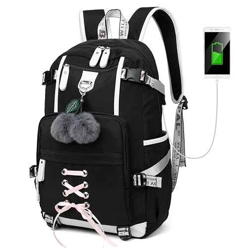 Backpack for Women Teen Kids Girls, Water Resistant Casual Daypack Fits Laptop with USB Charging Port,Cute Bookbag for Travel,School,Hiking,Gift¡¦