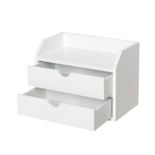 ZGZD Wooden Organizer Mini Desk Drawer Tabletop Office Supplies Desk Accessories for Office or Home (2 Drawers)
