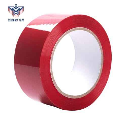 Red Carton Sealing Tape, Packing Tape, Moving Tape, 2" Inch x 110 Yards, 2.0 Mil Thick, (6 Rolls) Heavy Duty Carton Sealing Tape