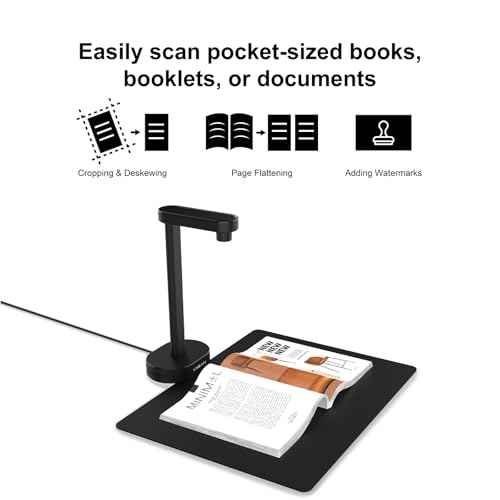 VIISAN 16MP Portable Document Scanner Camera, A4 Capture, USB Document Camera with Deskewing, Multi-Page Scanning, Pocket Book Scanning, OCR & TTS, Compatible with Windows & macOS