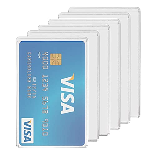 6 Pack Waterproof Medicare Card Holder Sleeves - Clear PVC ID Protectors