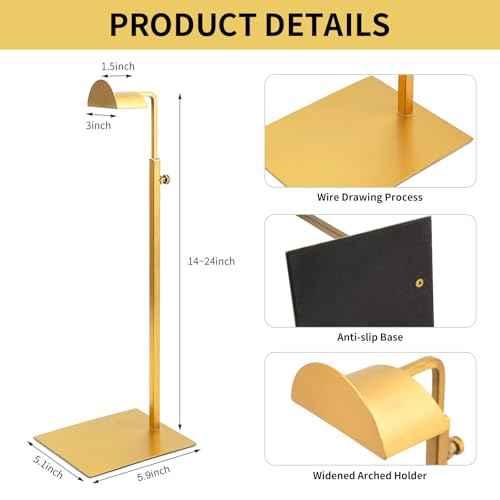 Purse Display Stand,3 Pack Gold Purse Stands for Display,Stainless Steel Handbag Display Stand, Height Adjustable Shoulder Bag Holder, for Commercial Stores And Parties