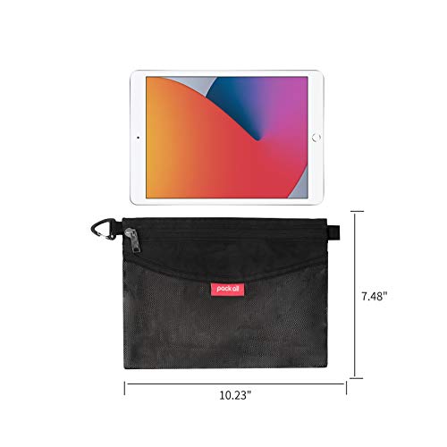 Pack All Water-Resistant Mesh Zipper Pouch - Black, Medium, 10.23"x7.48"