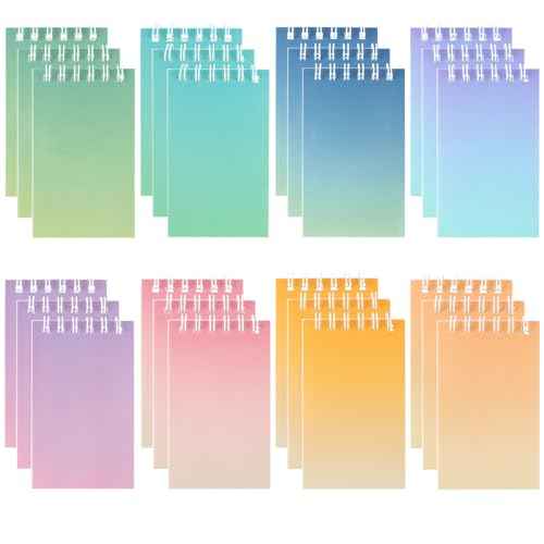 Small Spiral Notebook 24 Pcs Mini Journal Pocket Notebooks Set Colorful Cover Notebooks for Kids Party Supplies Teacher Children Classroom Rewards