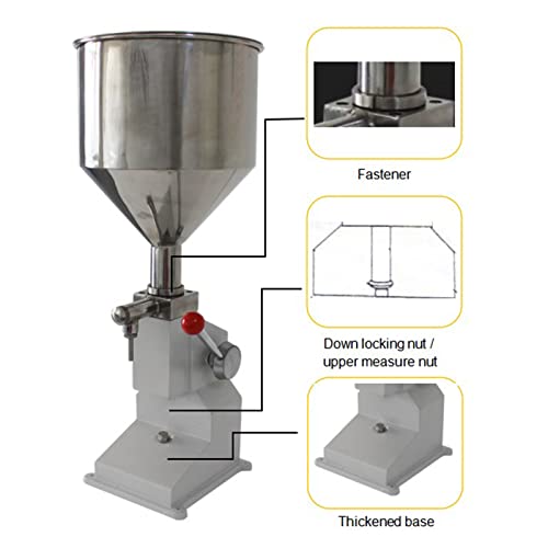 Manual Liquid Filling Machine 10L Hopper Stainless Steel Bottle Filler 5-60ml