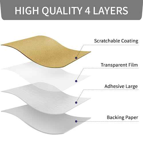 300 Pack Scratch Off Stickers, 1" Round Circle Scratch Off Labels Self Adhesive for Lottery Tickets DIY, Raffle Card Creating-Gold