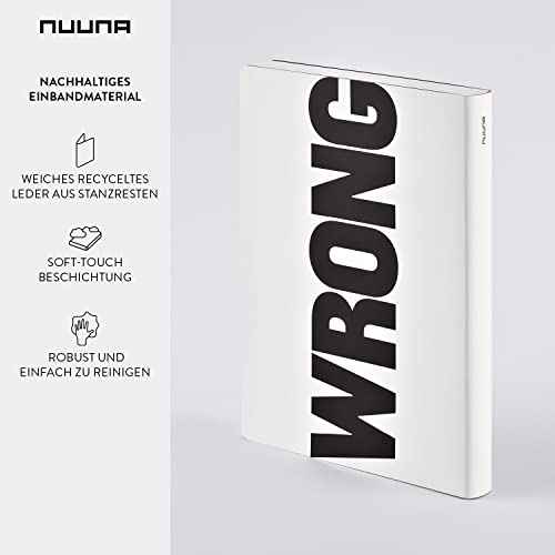 Nuuna Graphic L Write-Wrong Smooth Bonded Leather Notebook - White