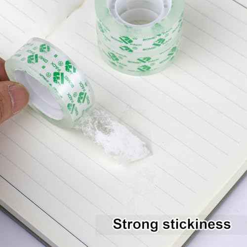 BOMEI PACK 144 Rolls Clear Tape Refills Transparent Tape,3/4 Inch x 800 Inch,Stationery Tape Rolls for Dispenser,Gift Wrapping Tape for Office,School and Home,1 Inch core,Easy Tear by Hand