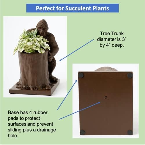 Bigfoot Pen Holder and Pencil Holder for Desk ? Sasquatch Makeup Brush and Toothbrush Holder ? Wood Ape Succulent Pot and Planter for Indoor Plants ? Bigfoot Gifts and Merchandise for Believers