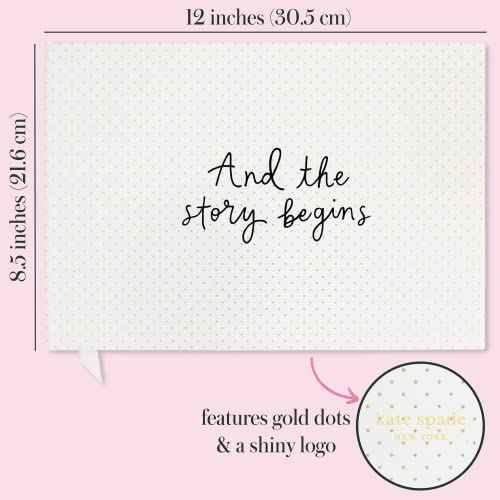 kate spade new york Wedding Guest Book, Bridal Journal Includes 17 Lined Pages, 35 Blank Cards and Envelopes, and Ceremony Sign, and The Story Begins