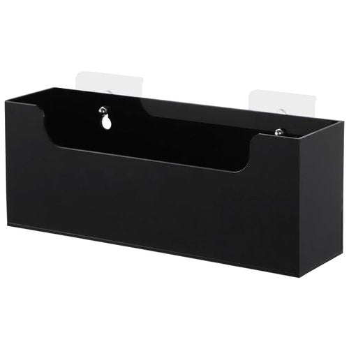 Clear Acrylic Mail Holder Box for Desk or Wall Mount, Mail Organizer Countertop, Modern Wall Mounted or Tabletop Mailbox, Letter Storage Organizer Box (Black)