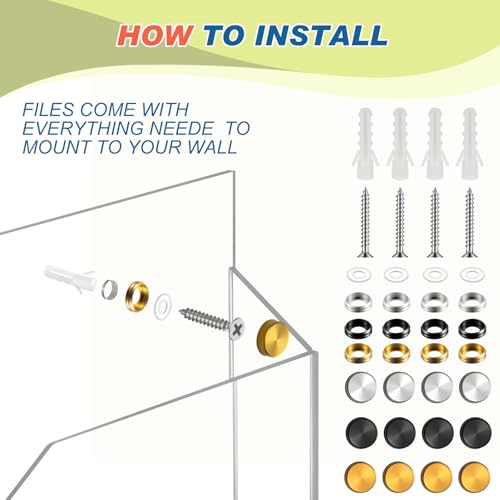 2Pcs Clear Acrylic File Holder Wall Mount Mail Magazine Organizer File Holders with Screw Wall Pocket Office Document Storage Rack Magazine Letter Brochure(14 x8.3 x1.2 ,Horizontal)