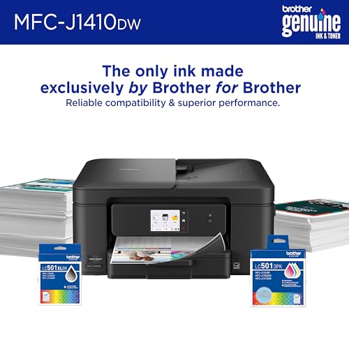Brother MFC-J1410DW Wireless Color Inkjet All-in-One Printer with Touchscreen & Duplex