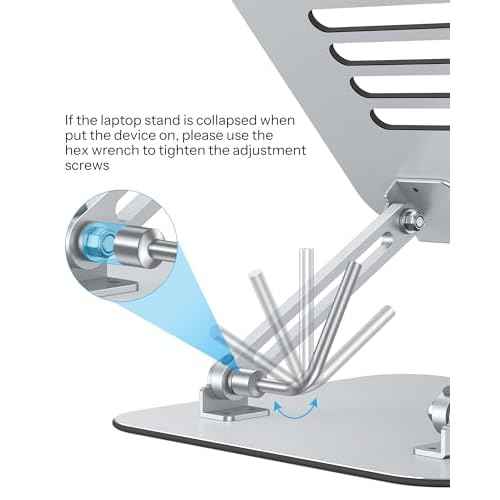 OMOTON Laptop Stand for Desk, Ergonomic Metal Adjustable Laptop Stand, Laptop Holder Riser with Cooling Function, Computer Stand Compatible with MacBook and All Laptops (10-17.2 inch), Silver