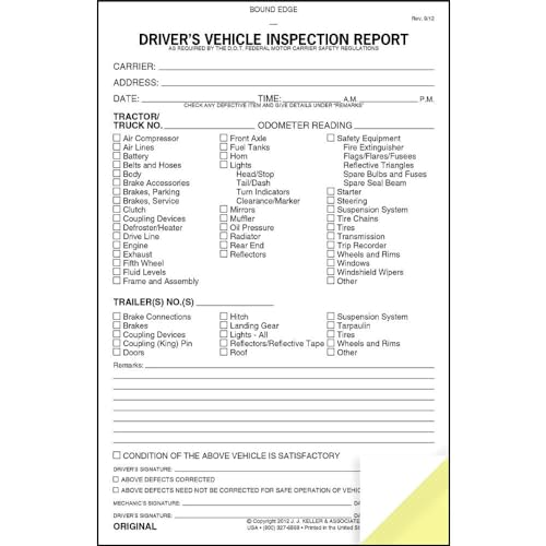 J. J. Keller Detailed DVIR Book Set - 25 Pack, 31 DVIR Forms Each