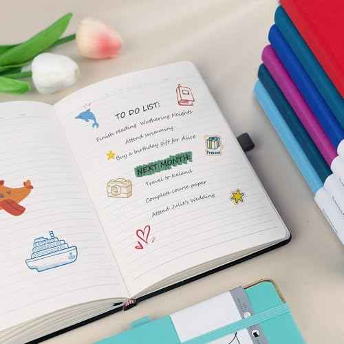 A5 Lined Journal Notebook - 100 GSM Thick Paper, 8 Pack Hardcover Journaling Notebooks for Writing, Work, Travel, School, College Ruled Journals for Women Men, PU Leather Note Books, 5.5¡±x8.3¡±