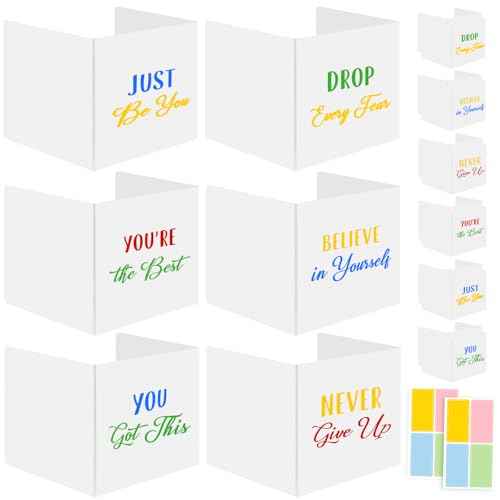 24 Pack Plastic Desk Dividers for Students Inspirational Privacy Folders White Test Divider for Student Desks Study Carrel Divider Classroom Testing Dividers Teacher Supplies