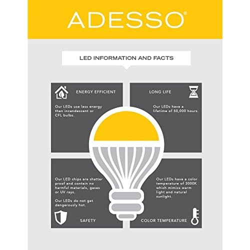 Adesso 3219-01 Prospect 45"-56" LED Floor Lamp, Black, Smart Outlet Compatible