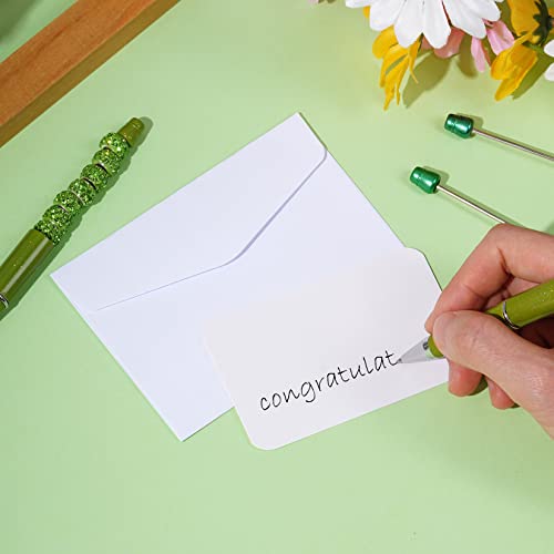 White Gift Card Envelopes 2.7 x 4 Inch - 100 Sets with Blank Cards, Jiebor