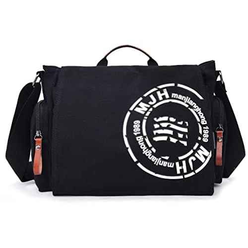 FSD.WG Satchel Messenger Bag for Men Canvas,Travel Shoulder bag 13.5" Laptop Bags