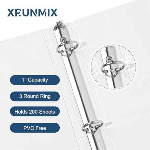 1-Inch 3-Ring-Binder with Pockets, 1'' Basic Binders 1-inch View Round Binders Holds 200 Sheets US Letter Size 8.5'' x 11'' - Bundle Packs Perfect for Home, Office, and School (1-inch)