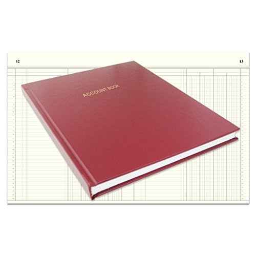 BookFactory Account Book/Ledger Book/Accounting/Account Notebook (4 Column/Four Columns Columnar Book Format) - 168 Pages, 8'' x 10'', Burgundy Cover, Section Sewn Hardbound (Made in USA)