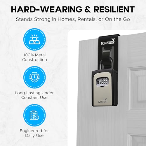 Kingsley KL-180 Over-the-Door Lockbox Bracket – All-Metal Key Storage Hanger