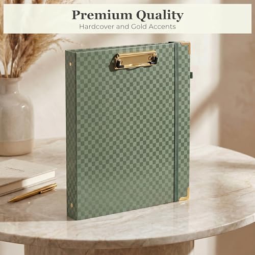 ZICOTO Sage Aesthetic Clipboard Binder with Dividers – 3 Ring Organizer