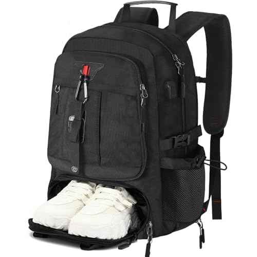 Travel Backpack for Men Women Airline Approved Anti Theft Carry on Backpack with Shoes Compartment USB Charging Port, Waterproof 60L Large Business Hiking Laptop Gym Bag for 17 Inch Laptop