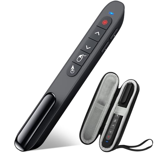 DINOSTRIKE Pointer Clicker for Presentation with Case, Air Mouse Wireless Presenter Remote Control Powerpoint Clicker Storage Organizer Proective Bag