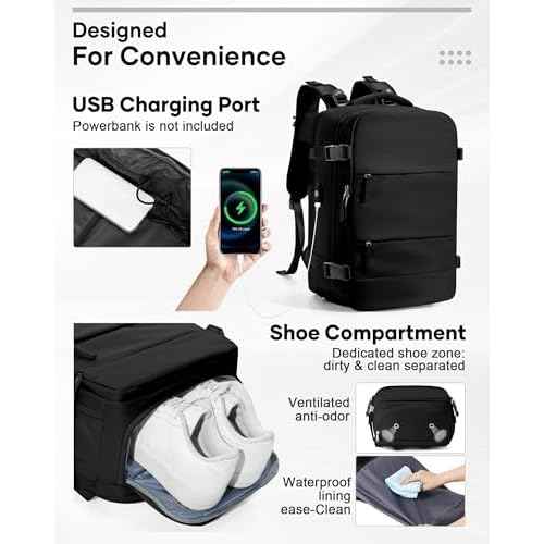 Black Vacuum Backpack Travel Air Backpack with Pump Personal Item Carry On Backpacks Flight Approved Laptop Work Seal Compression Bags Men Women Vacpack Business College Casual Daypack