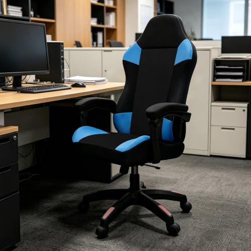 Ouxeer Gaming Chair Covers Only, Thick Breathable Mesh, Cat Scratch Proof – Black-Blue Style 1