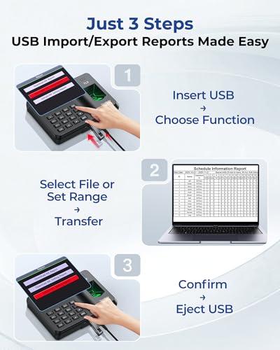 TimeRalo Standalone Employee Time Clock with Fingerprint & PIN, Data Backup