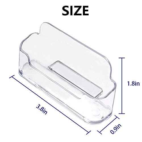 4 Pack Clear Plastic Business Card Holder,Acrylic Business Card Display for Desk Business Card Stand