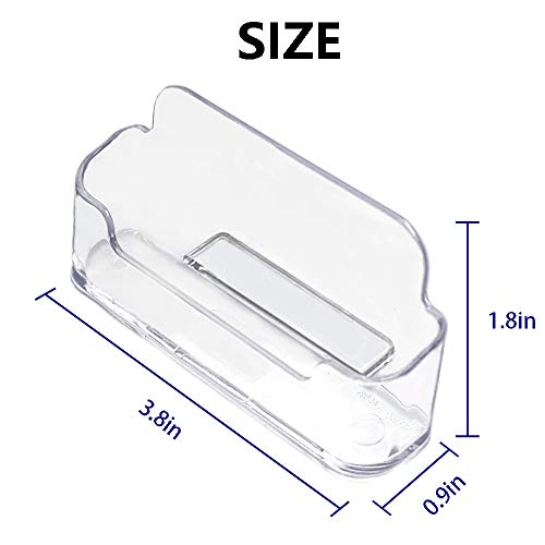 Qizpcer 4 Pack Clear Acrylic Business Card Holders Desk Display Stand