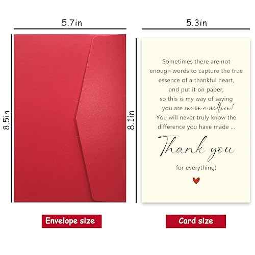 Lovely Thank You Card for Friend, Appreciation Card for Boss Coworker Teacher Mentor, Sweet Friendship Gifts for Him Her, One in A Million
