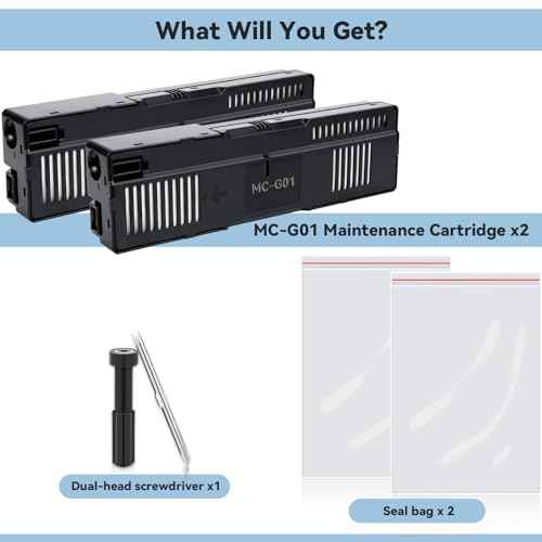 MC-G01 Maintenance Cartridge Compatible for Canon MAXIFY GX7021 GX6021 GX7020 GX6020 GX6010 GX7010, Cartucho De Mantenimiento MC-G01 Maint. Cartridge(SKU 4628C001), 2 Pack
